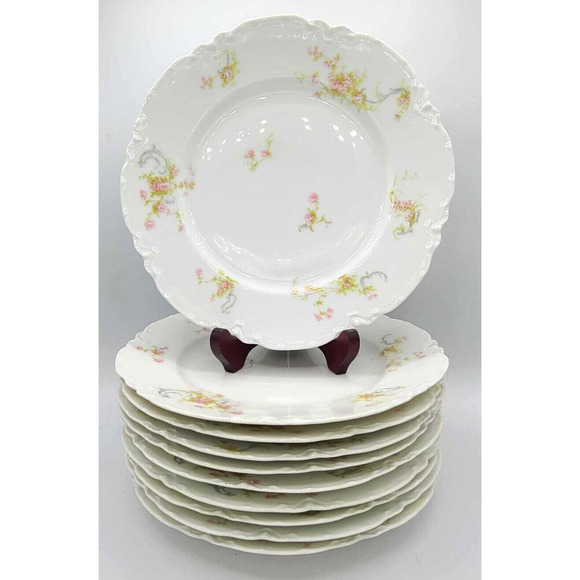 Antique Haviland Limoges Schleiger Pattern 9.75" Dinner Plate Set of 4 - MINT! - Picture 1 of 8